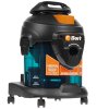 Строительный пылесос Bort BSS-1415-Aqua черный/синий, 200/1400 Вт, уборка сухая/влажная, пылесборник мешок/контейнер, 15 л