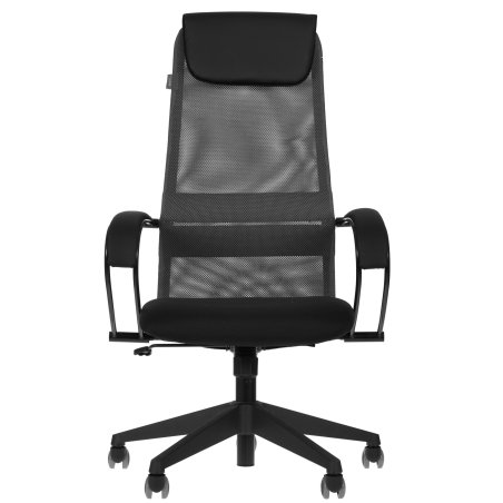 Кресло руководителя Бюрократ CH-607 TW-04 Neo Black темно-серый, сиденье черный, сетка/ткань с подголов. крестов. пластик