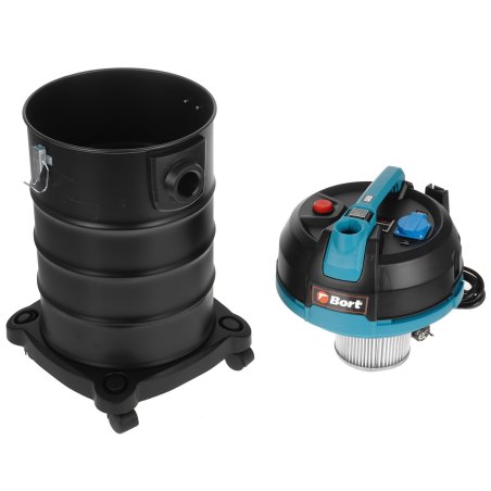 Пылесос профессиональный Bort BSS-1530 черный, 300/1500 Вт, уборка влажная/сухая, пылесборник мешок/контейнер 30л
