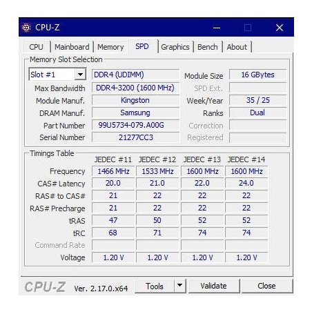 Оперативная память Kingston DDR4 8Gb 3200MT/s Non-ECC CL22 DIMM 1Rx8