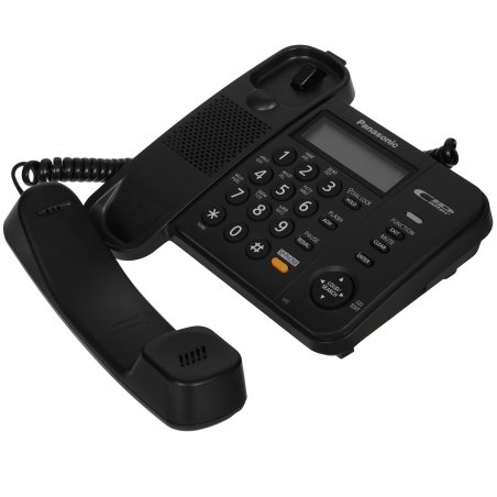 Телефон проводной Panasonic KX-TS2358RUB черный АОН,Caller ID,ЖКД,блокировка набора,выключение микрофона,кнопка "пауза"