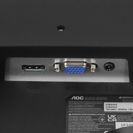 Монитор 27" AOC Basic-Line 27B3HA2 IPS 1920x1080, 100 Гц, 1 мс, 16:9, 250 кд/м2, 1xHDMI, 1x3.5 мм, черный