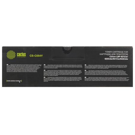 Картридж лазерный Cactus CS-C054Y желтый (1200 стр.) для Canon LBP 621Cw/623Cdw/641Cw/643Cdw