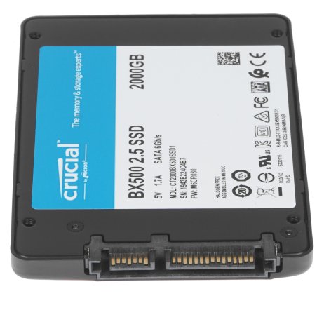 Накопитель SSD Crucial BX500, 2Tb, SATA III, 2.5", R/W 540/500