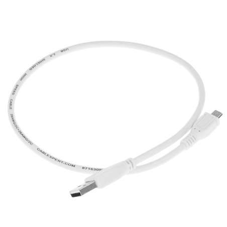 Кабель Gembird/Cablexpert CCP-mUSB2-AMBM-W-0.5M AM/microBM 5P, 0.5м, экран, белый, пакет