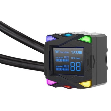 Система водяного охлаждения Thermaltake LA360-S ARGB Soc-AM5/AM4/1200/1700/1851 черный 4-pin 38.35dB Al+Cu LCD 360W Ret (CL-W462-PL12SW-A)