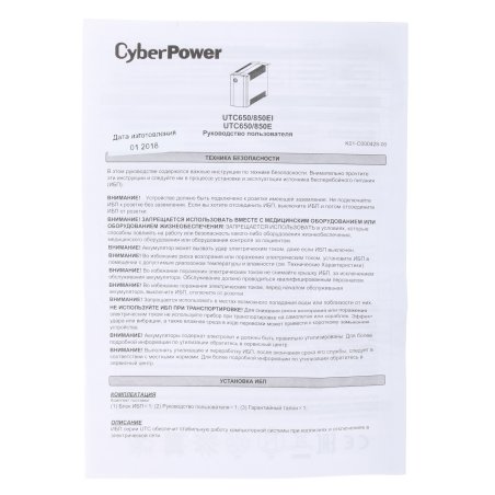 Источник бесперебойного питания CyberPower Line-Interactive UTC850E 850VA/425W (2 EURO)