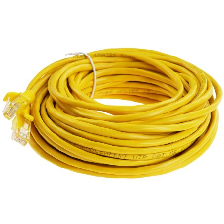 Патч-корд медный UTP Cablexpert PP10-15M/Y кат.5e, 15м, литой, многожильный, желтый