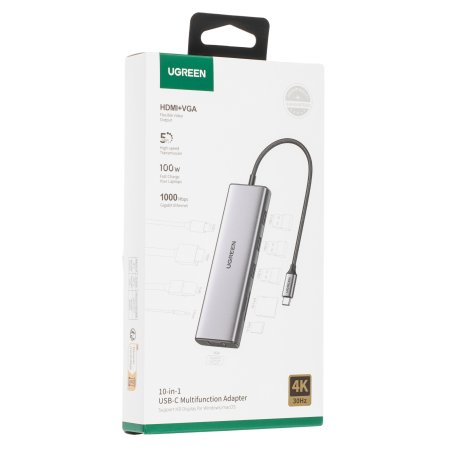 Док-станция Ugreen CM498-15375 Space Gray (15375)