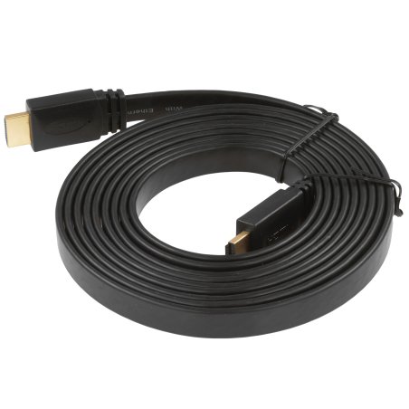 Кабель Cablexpert HDMI CC-HDMI4F-10, 19M/19M, v2.0, медь, позол.разъемы, экран, плоский кабель, 3м, черный, пакет