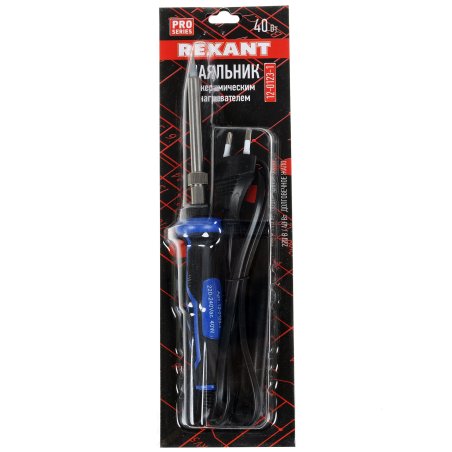 Паяльник Rexant, керам.нагреватель, долговечное жало, 40 Вт, 230 В, серия "ПРОФИ"
