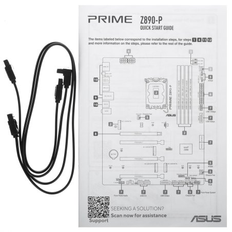 Материнская плата ASUS PRIME Z890-P WIFI, LGA 1851, Intel Z890, 4xDDR5, 4xSATA, 4xM.2, 1xPCIe 5.0 x16, 2xPCIe 4.0 x4, 1xPCIe 4.0 x1, 1xHDMI, 1xDP, 1xUSB-C (видеовыход), 2xUSB-A 3.2 Gen 1, 1xUSB-A 3.2 Gen 2, 4xUSB-A 2.0, 1xUSB-C Thunderbolt 4, 1x 2.5Gb LAN