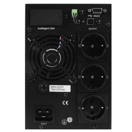 Источник бесперебойного питания PowerMan Online 2000VA черный (Online-Double conversion/LCD Display/USB/Software/RJ11/45,RS-232)