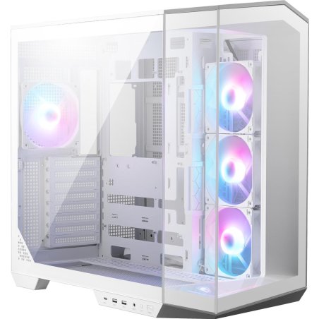 Компьютерный корпус MSI MAG Pano 100R PZ WHITE, Mid Tower, ATX, 2xUSB 3.2 Gen 1, 1xUSB 3.2 Gen2 Type-C, 3x120мм ARGb Reverse Blade Fan, 1x120мм ARGb Fan, ARGb+PWM Control Board,Tempered Glass Window, Brown Box