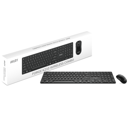 Комплект клавиатура+мышь MSI Forge K210 Combo беспроводной, USB, 1600 DPI, чёрный