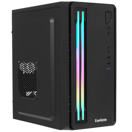 Компьютерный корпус Minitower ExeGate mEVO-7805-XP400 (mATX, БП XP400 с вент. 12см, 2*USB+1*USB 3.0, аудио, черный, с 2*RGb подсветкой)