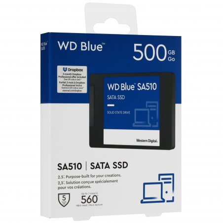 Накопитель SSD WD Blue SA510 WDS500G3B0A, 500GB, SATA III, 2.5", R/W 560/510
