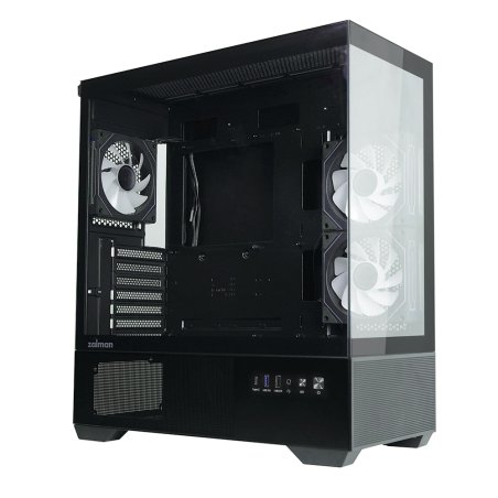Компьютерный корпус ZALMAN CHRONIX, ATX, BLACK, WINDOW, 1xCombo (3.5’’ or 2.5’’), 1x3.5’’HDD, 2x2.5’’SSD, 1xUSB2.0, 1xUSB3.0, 1xUSB Type-C, SIDE 2x120мм ARGb, REAR 1x120мм ARGb