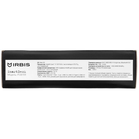 Мини ПК Irbis Smartdesk mini PC i5-1235U (10C/12T - 1.3Ghz), 8Gb DDR5, 256Gb SSD M.2, Intel UHD, WiFi6, BT 5.1, 2xHDMI, 1xDP, 1xthunderbolt, 2xUSB Type-C, 4xUSB Type-A, fTPM, Mount VESA, Win 11 Pro, 1Y