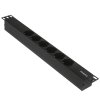 Блок розеток горизонтальный ExeGate ServerPro PDU-19H601 Al-6S-C14, 19", 1U, Алюминий, 6 Schuko, С14, черный