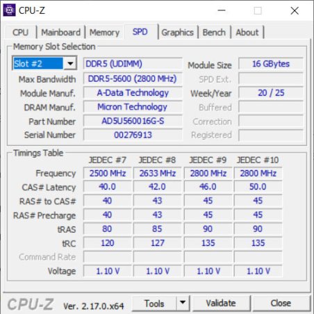 Оперативная память ADATA, DDR5, 8GB (1x8GB), 5600MHz, CL46, UDIMM