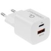 Сетевое зарядное устройство Cablexpert 20Вт, 3А, QC3.0/PD, 1xUSB, 1xType-C, белый, пакет