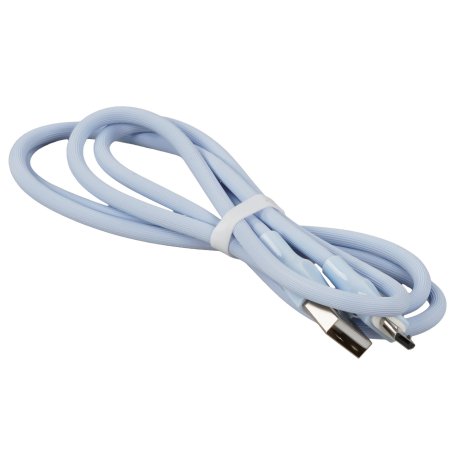 Кабель PERFEO USB A вилка - Micro USB вилка, 2.4A, голубой, силикон, длина 1 м., ULTRA SOFT (U4022)
