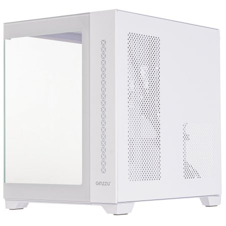Компьютерный корпус Ginzzu V420 RGb подсветка, закаленное стекло 1*USB 3.0,1*USB 2.0, AU белый mATX
