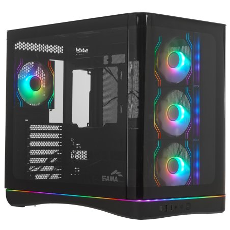Корпус SAMA V62S, Midi-Tower, чёрный, 4 x 120 мм