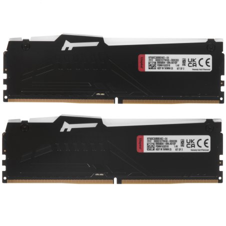 Оперативная память Kingston Fury Beast, DDR5, 64Gb (2x32Gb), 6000MHz, CL30, DIMM, с радиатором, RGb, черный