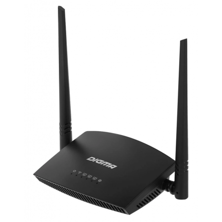 Роутер беспроводной Digma DWR-N301 N300 10/100BASE-TX черный (упак.:1шт)