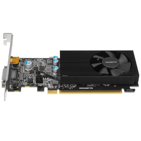 Видеокарта Gigabyte GV-N1030D4-2GL NVidia GeForce GT 1030, 2Gb DDR4/64-bit, PCI-Ex16 3.0, DVI-Dx1, HDMI2.0bx1, LP, 2-slot cooler, Retail