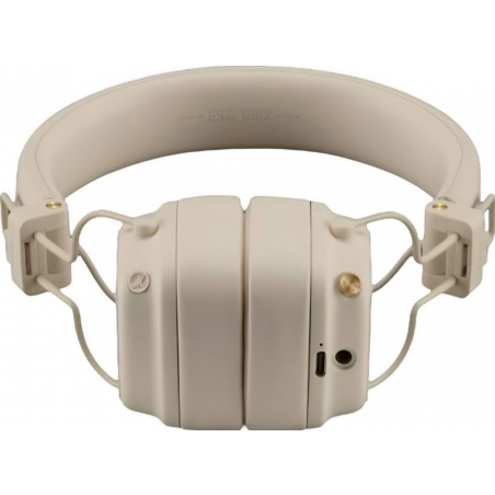 Беспроводные/проводные наушники Marshall Major V бежевый, накладные, Bluetooth + проводной, беспроводная зарядка