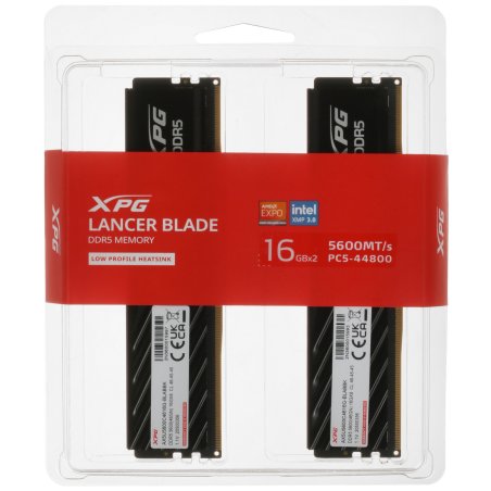 Оперативная память XPG Lancer Blade, DDR5, 32Gb (2x16Gb), 5600MHz, CL46, DIMM, с радиаторами, черный