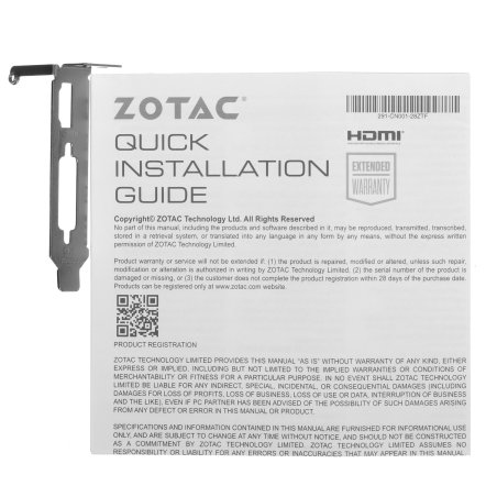 Видеокарта Zotac GT 1030 2Gb GDDR5,64bit, HDCP, HDMI/DVD-D, ZT-P10300A-10L, RTL