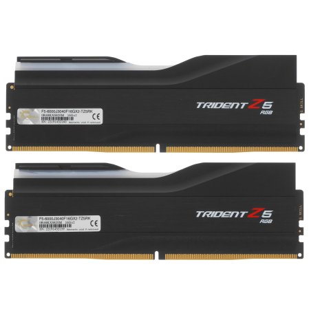 Оперативная память DDR5 G.SKILL TRIDENT Z5 RGb 32Gb (2x16Gb) 6000MHz CL30 (30-40-40-96) 1.35V / F5-6000J3040F16GX2-TZ5RK / Black