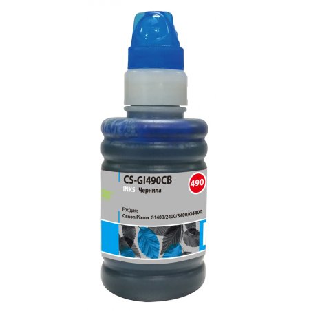 Чернила Cactus CS-GI490CB голубой100мл для Canon Pixma G1400/G2400/G3400