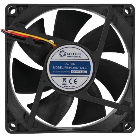 Вентилятор для корпуса 5bites FB8025S-12L3 черный, 80 x 80 мм, 2000 об/мин, 22 дБ, 3 pin