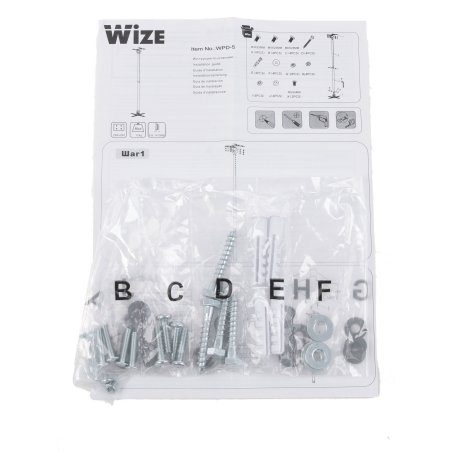 Крепеж Wize WPD-S серебро Универсальное комплект для проектора, длина штанги 82-141 см, наклон +/- 15°, поворот +/- 15°, до 12 кг, 260х260