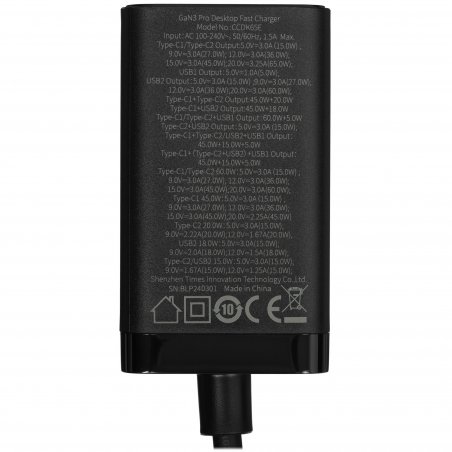 Сетевое зарядное устройство Baseus Digital GaN Intelligent Desktop Fast Charger 3C+U+DC 240W EU Cluster Black, P10163901113-00