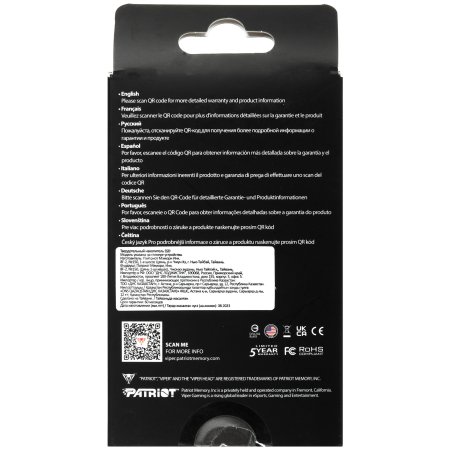 Накопитель SSD Patriot Viper PV553, 1Tb, PCIe 5.0 x4, M.2 2280, NVMe, R/W 11700/9500, активное охлаждение