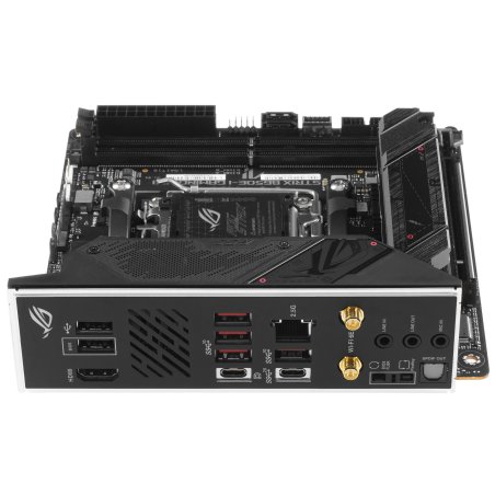 Материнская плата ASUS ROG STRIX B650E-I GAMING WIFI, AM5, AMD B650, 2xDDR5, 2xSATA, 2xM.2, 1xPCIe 5.0 x16, 1xHDMI, 1x 2.5Gb LAN, 4xUSB-A 3.2 Gen 2, 1xUSB-A 3.2 Gen 1, 1xUSB-C 3.2 Gen 2x2, 3x3.5 мм, 7.1, Mini-ITX