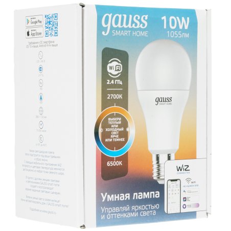 Лампа Светодиодная Gauss Smart Home DIM+CCT E27 A60 10 Вт 1/10/100