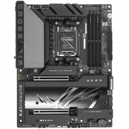 Материнская плата ASUS ROG CROSSHAIR X870E HERO, AM5, AMD X870E, 4xDDR5, 4xSATA, 5xM.2, 1xPCIe 5.0 x16, HDMI, USB Type-C, 2x5Gb LAN, Wi-Fi 7, Bluetooth, 2x3.5 мм, 7.1, ATX