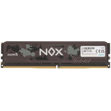 Оперативная память Apacer Nox, DDR5, 16Gb (1x16 Gb), 5200 MHz, CL40, DIMM, радиатор, черный