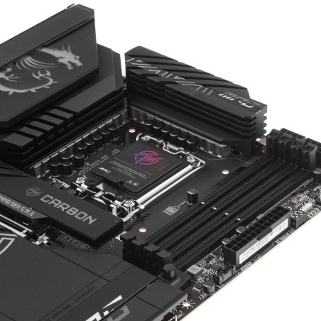 Материнская плата MSI MPG X870E CARBON WIFI, AM5, AMD X870E, 4xDDR5, 4xSATA, 4xM.2, 1xPCIe 5.0 x16, 1xPCIe 5.0 x4, 1xPCIe 4.0 x4, 1xHDMI, 2xUSB-C, 2x1Gb LAN, 9xUSB 3.2 Gen 2, 2xUSB4, 2x3.5 мм, 7.1, ATX