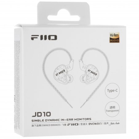 Проводные наушники FiiO JD10 черный, внутриканальные, USB Type-C
