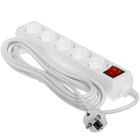 Сетевой удлинитель Buro BU-PS5.5/W 5 м (5 розеток) белый (пакет ПЭ)