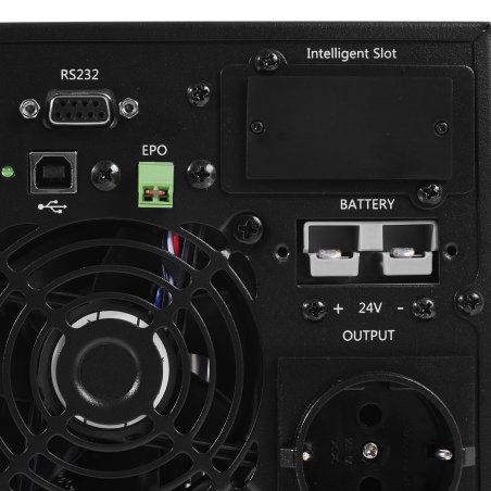 Источник бесперебойного питания PowerMan Online 1000 PLUS (1000ВА/800Вт, Online-Double conversion/LCD Display/USB/Software/RJ11/45,RS-232)