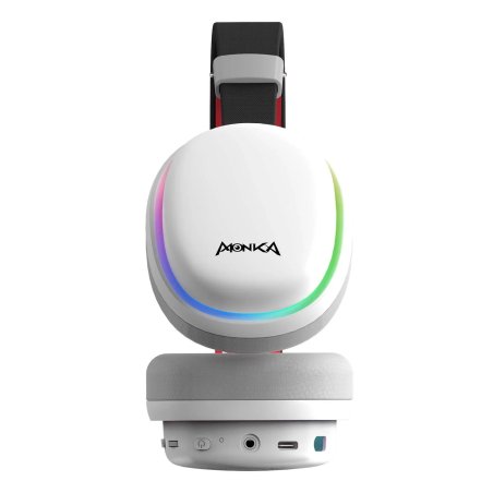 Гарнитура Marvo HG9069W Monka Echo белый, беспроводная + проводная, радиоканал, до 10 ч, подсветка, совместимость с PS5, Xbox